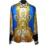 acheter chemise versace barocco blue white flower